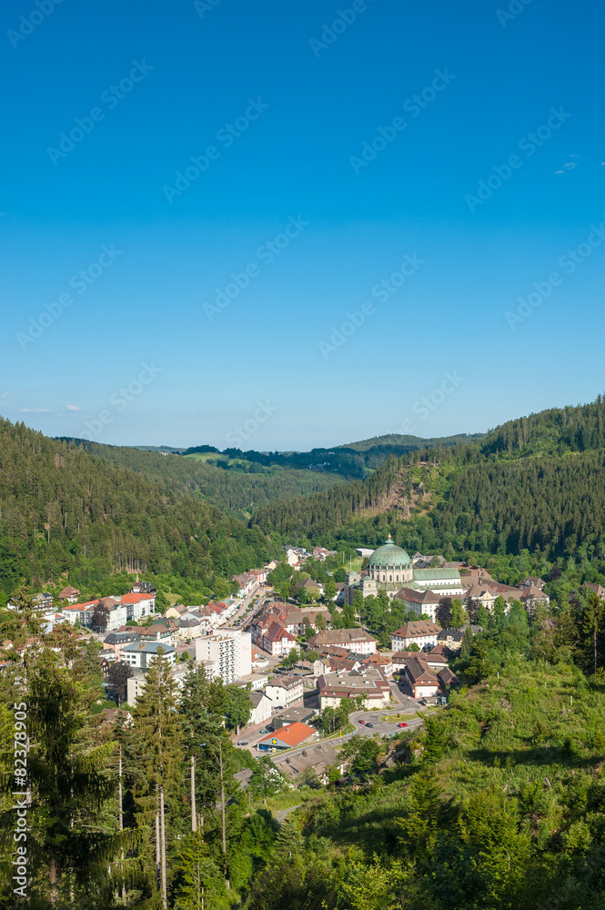Blick vom Weißenstein mit Kloster und Dom Sankt Blasius, Sankt