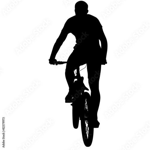 Silhouette of a cyclist male.  vector illustration.