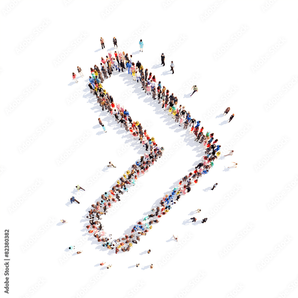 People in the form of arrows. People in the form of arrows.
