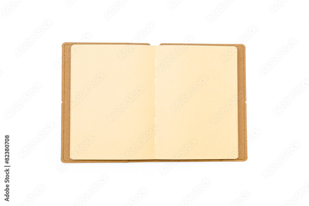 Fototapeta premium Close up of blank brown notebook