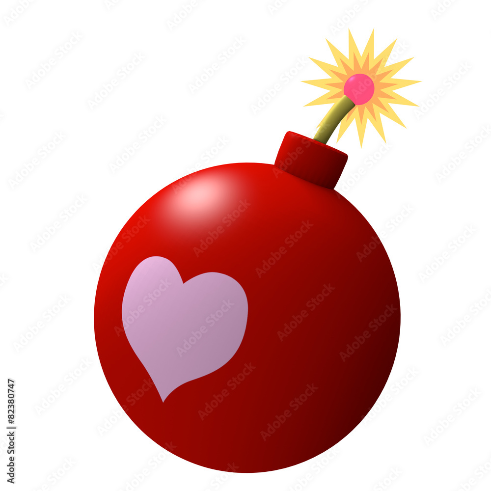 Obraz premium ハートの爆弾