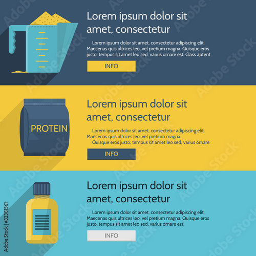 Protein supplements colored vector illustration