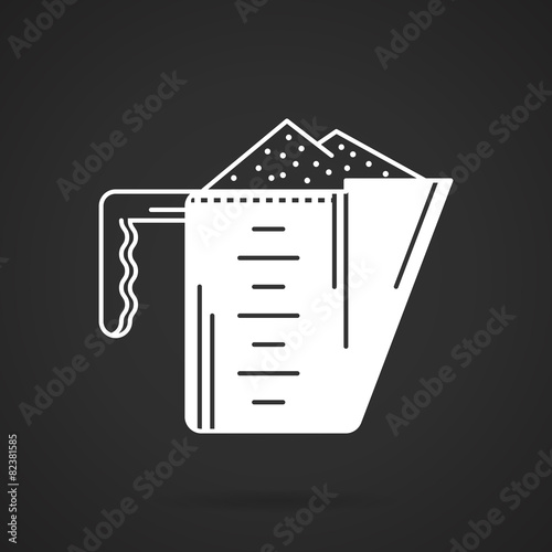 White vector icon for protein spoon