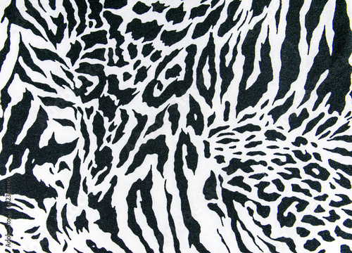 Canvas Print texture of print fabric striped zebra and leopard for background