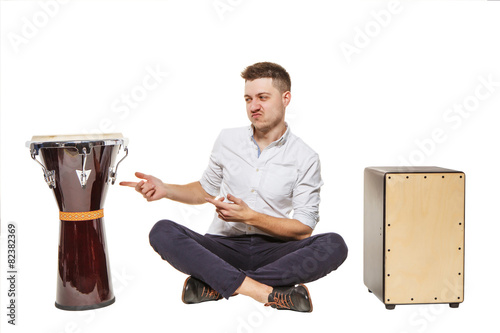 Djembe Cajon and the guy photo