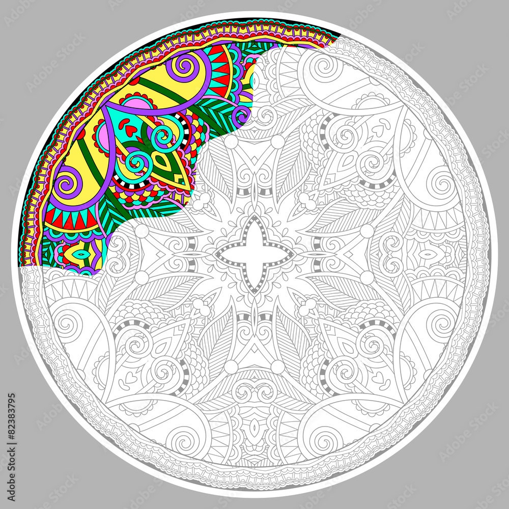 coloring book page for adults - zendala Stock Vector | Adobe Stock