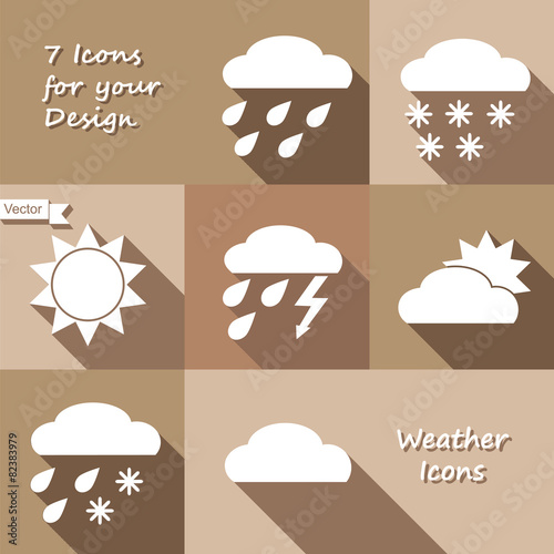 Monochrome icons design of weather forecast