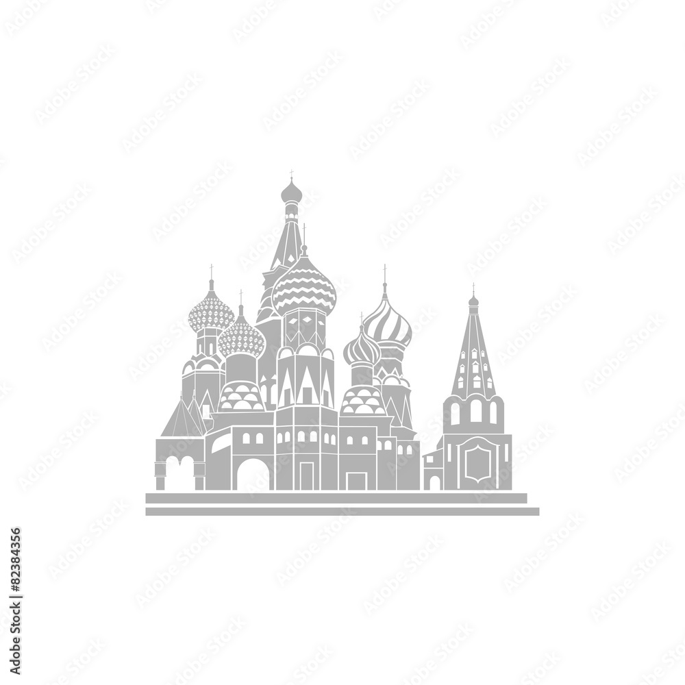 Silhouette of Saint Basil's Cathedral, Moscow, Russia.