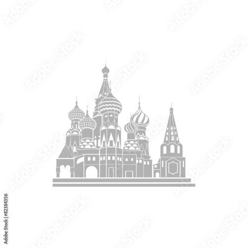 Silhouette of Saint Basil's Cathedral, Moscow, Russia.