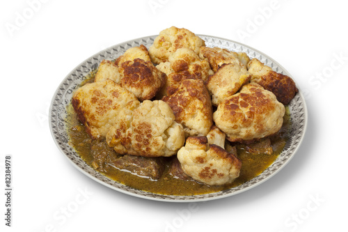 Moroccan traditional deep fried cauliflower