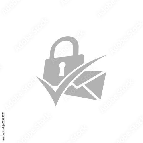 Creative icon "Mail locked" or "anti-spam".