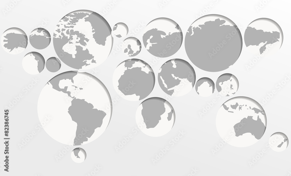 World map circles World map circles