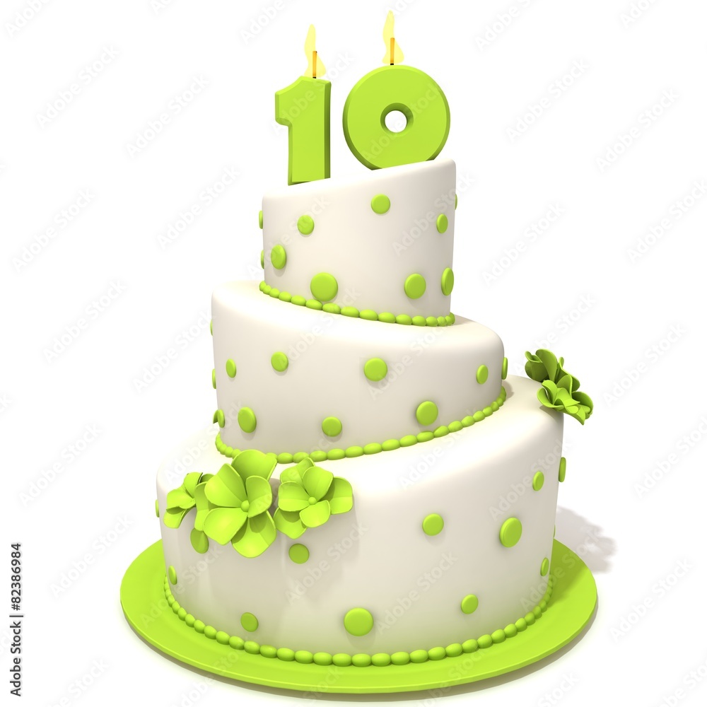 Birthday cake with number ten Birthday cake with number ten