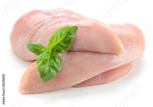 Raw fresh chicken fillet isolated on white