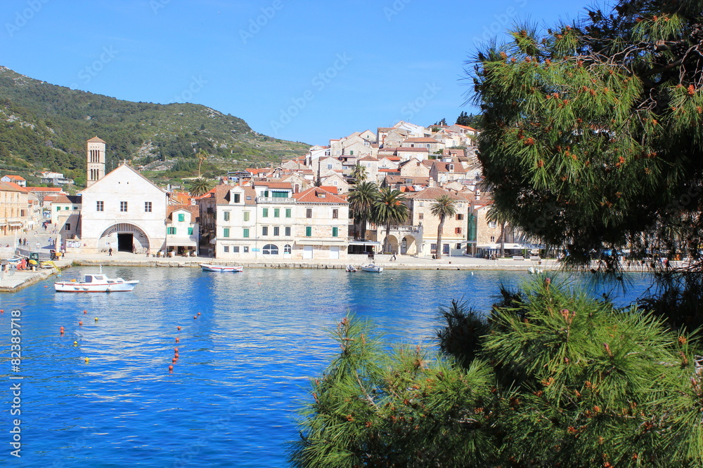 Detailansicht der Altstadt von Hvar in Dalmatien (Kroatien)
