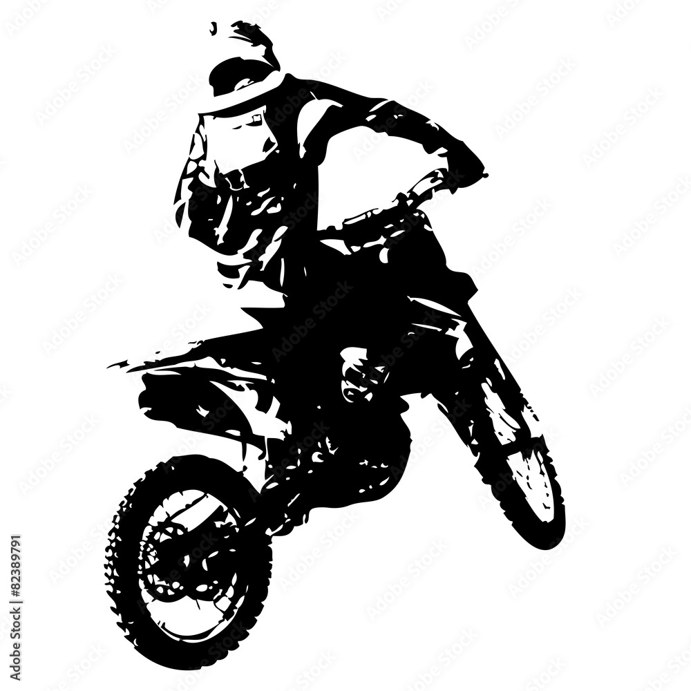 Naklejka premium Rider participates motocross championship. Vector illustration.