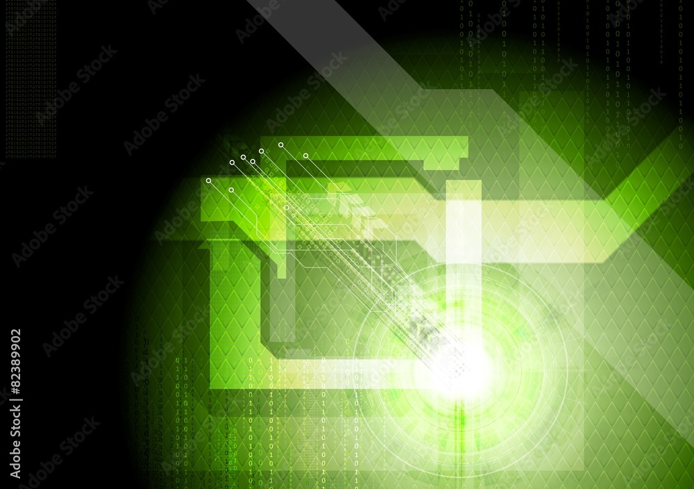 Modern technical green vector background