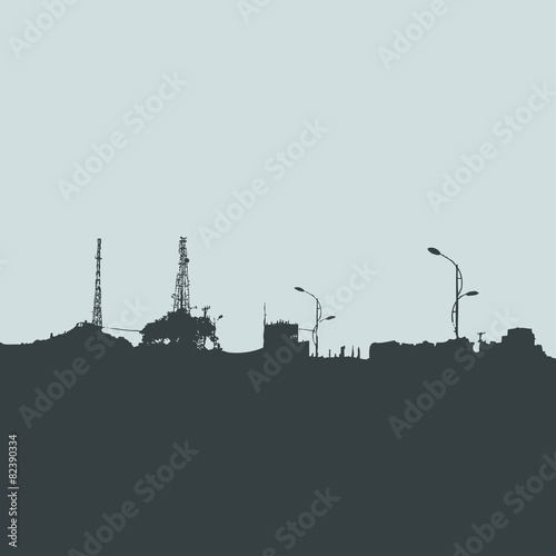 Vector Silhouette of City Buildings