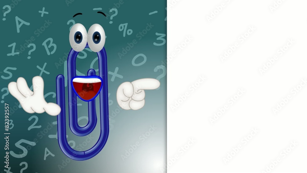 Funny paper clip cartoon illustration with hands and eyes Funny paper clip cartoon illustration with hands and eyes