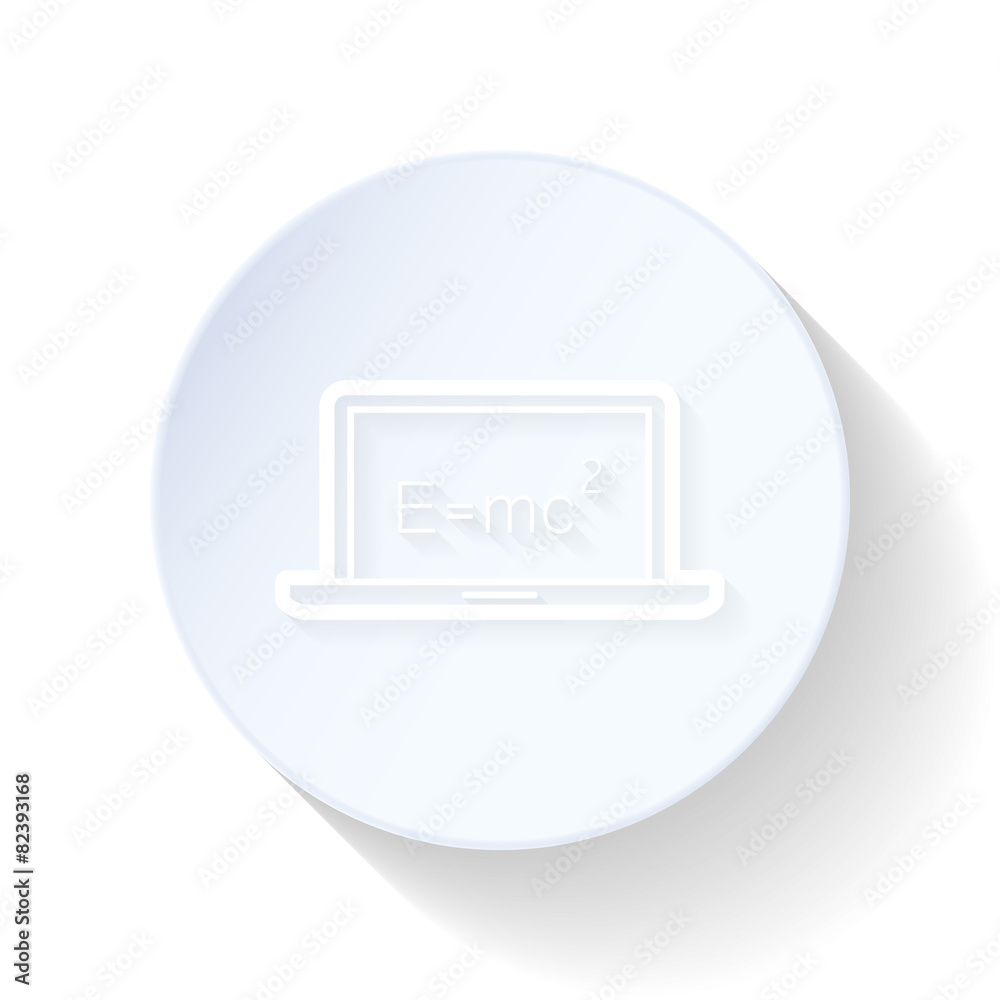 Scientific formula on a laptop thin lines icon Scientific formula on a laptop thin lines icon