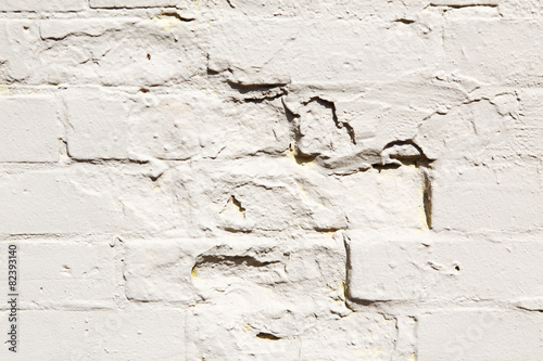 White brick wall textured background, closeup