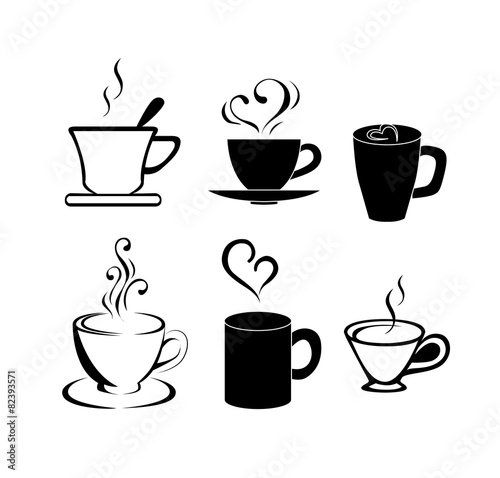 Vector set of coffee and tea design elements 