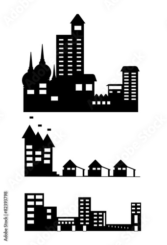 Silhouette of building and city 