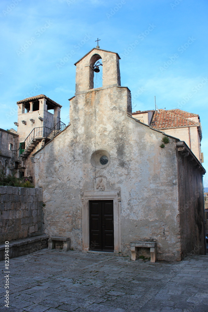 Die Kirche von Marco Polo auf der Insel Korcula (Kroatien)