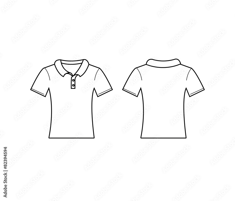 Vector of women white polo template. Front and back Stock Vector