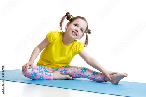 Kid doing fitness exercises