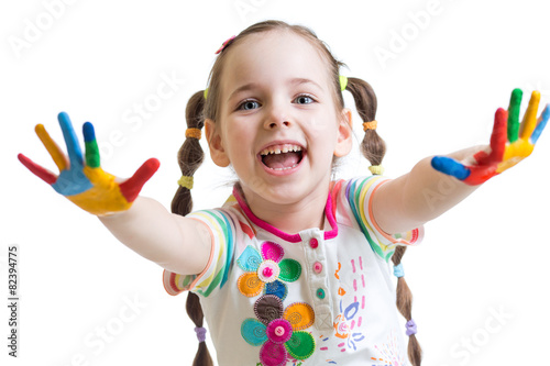 smiling child girl with col...