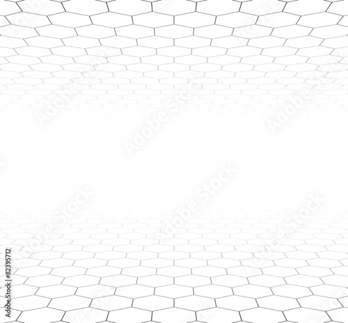 Perspective grid hexagonal surface.