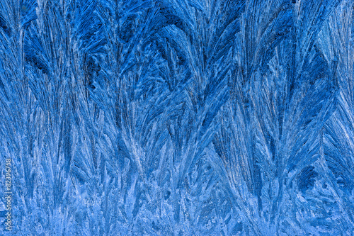 Blue tinted icy window