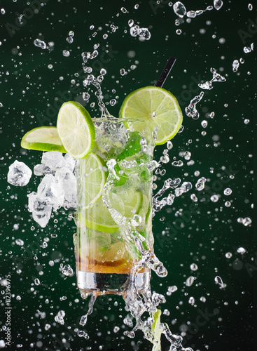fresh mojito drink with liq...