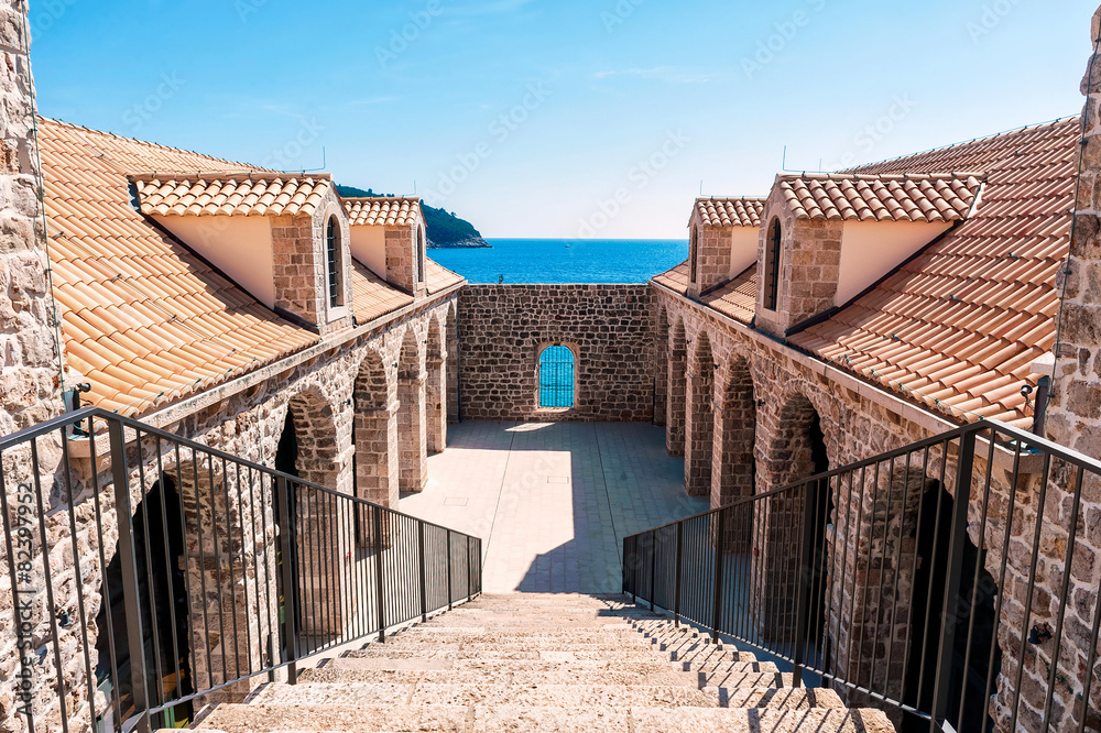 Architectural detail inside the walls of old city of Dubrovnik