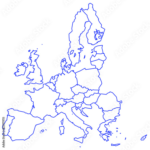 Europe map against white background