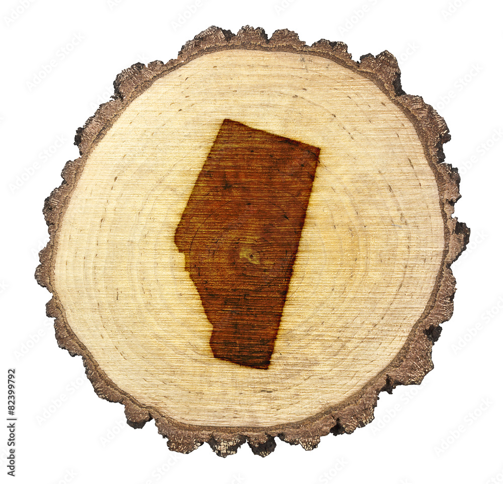 Slice of wood (shape of Alberta branded onto) .(series) Slice of wood (shape of Alberta branded onto) .(series)