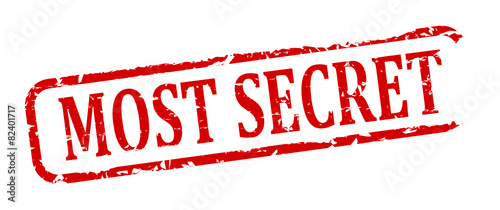 Damage to red oval stamp - the most secret - vector