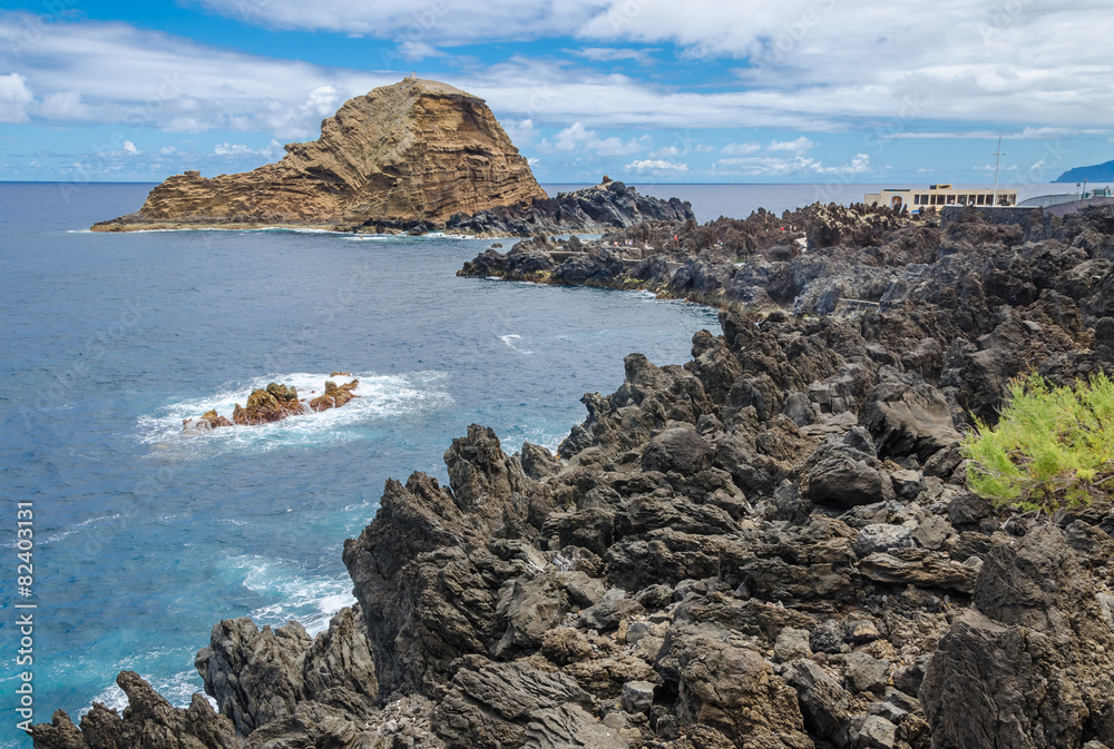 Formation of volcanic lava in Porto Moniz.