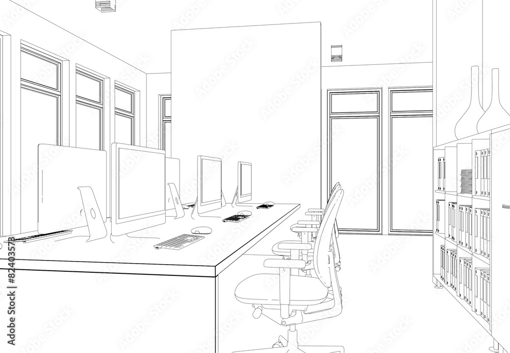 Entwurf modernes Büro Entwurf modernes Büro
