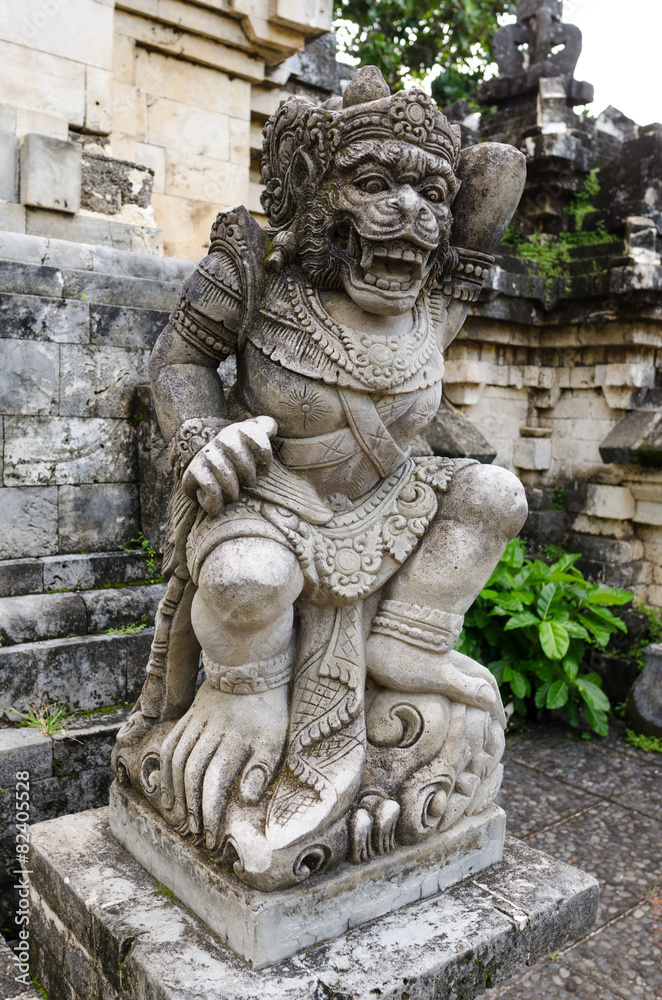 Guardians Sculpture at Uluwatu Temple - An ancient Hindu temple in Uluwatu Bali Indonesia.