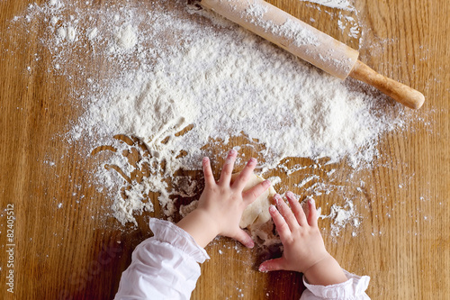Hands and flour
