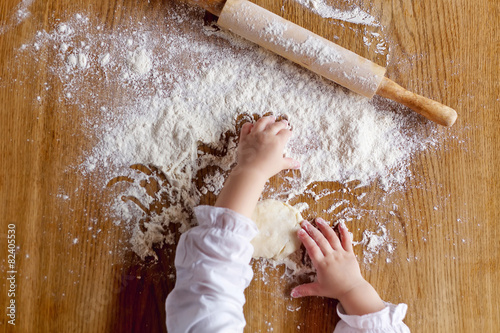 Hands and flour