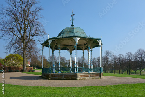 Octagobnal  Victorian bandstand in English park.