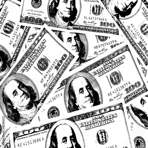 Financial concept of earnings, American dollars, background. Vec