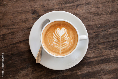 Cup of heart latte art
