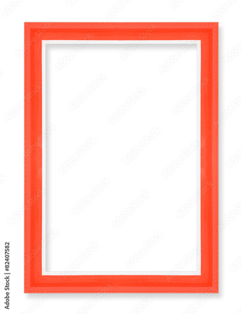 Wooden picture frames. Isolated on white background, red color Wooden picture frames. Isolated on white background, red color