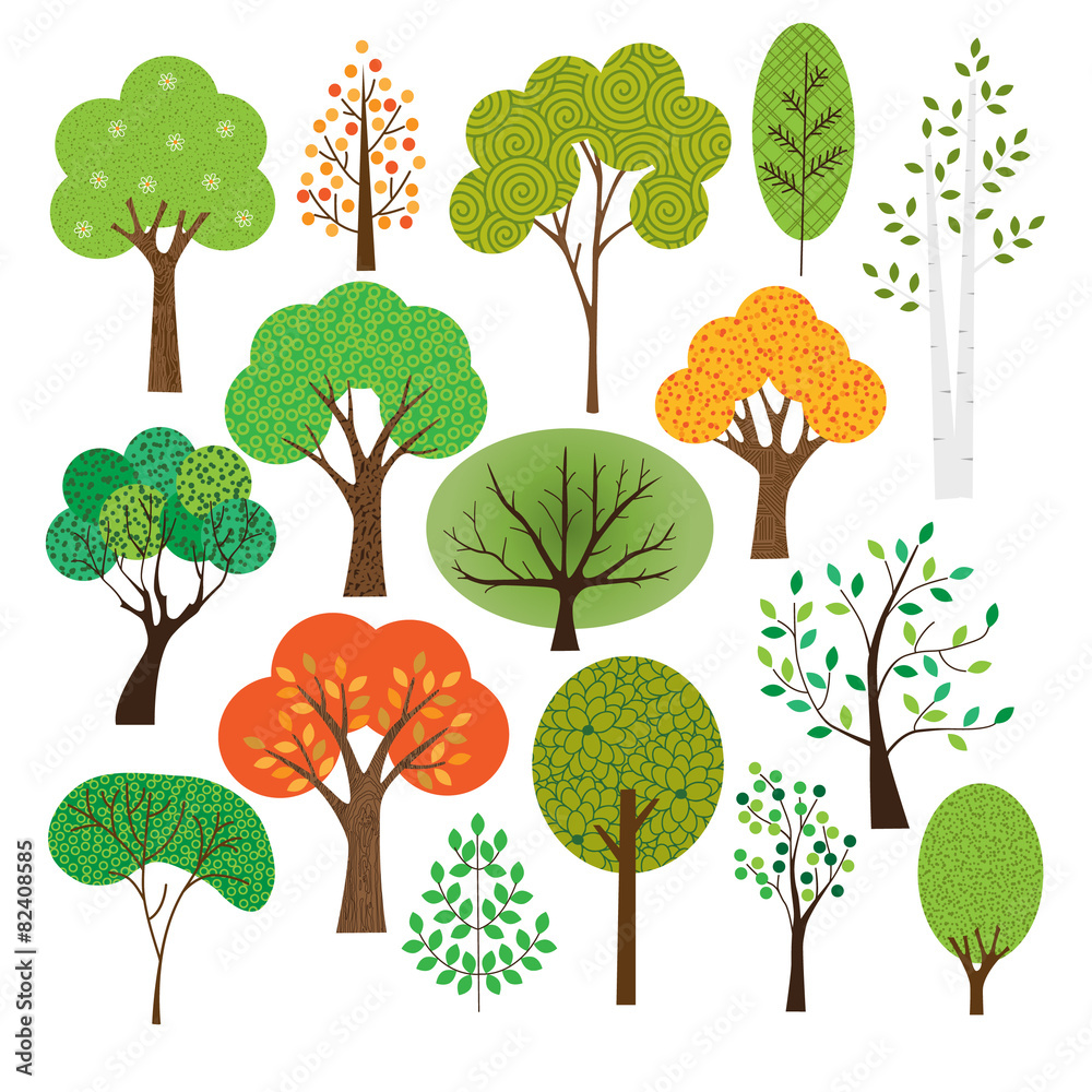 Obraz premium Seasonal trees graphics