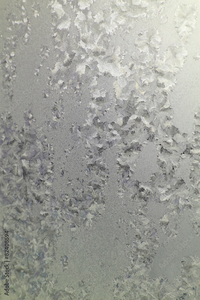 Abstract texture, pattern frost on the window