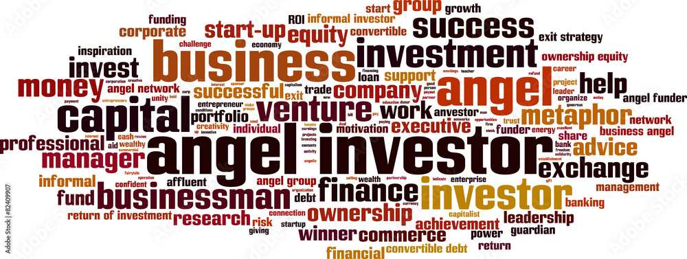 Angel investor word cloud concept. Vector illustration Angel investor word cloud concept. Vector illustration